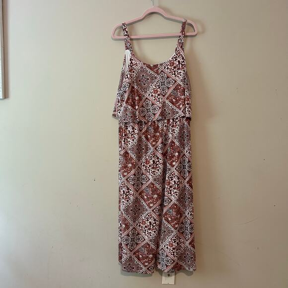 Multi-color k floral wide leg jumpsuit-Large - Picture 2 of 6